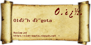 Oláh Ágota névjegykártya