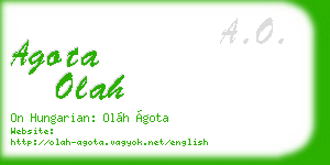 agota olah business card
